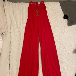 RED STAR-STRUCK JUMPSUIT